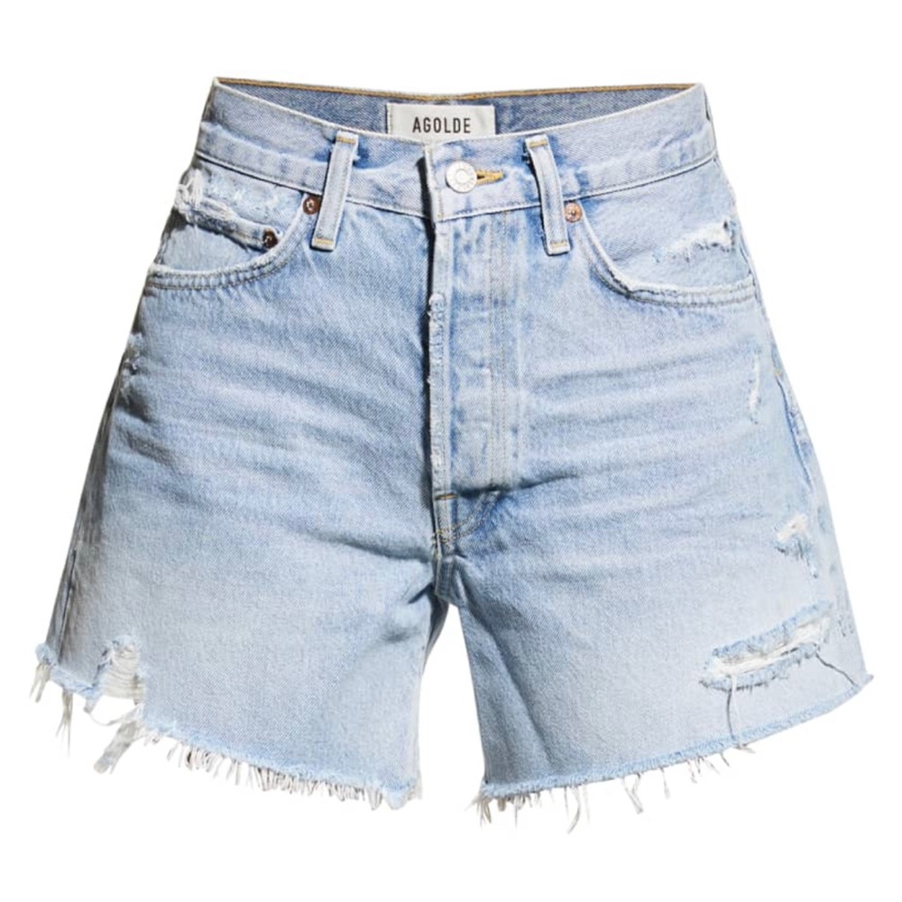 Agolde Light Blue Jean Shorts